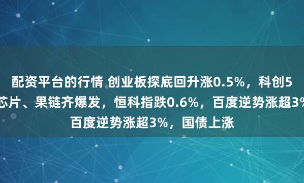 配资平台的行情 创业板探底回升涨0.5%，科创50涨超3%，芯片、果链齐爆发，恒科指跌0.6%，百度逆势涨超3%，国债上涨